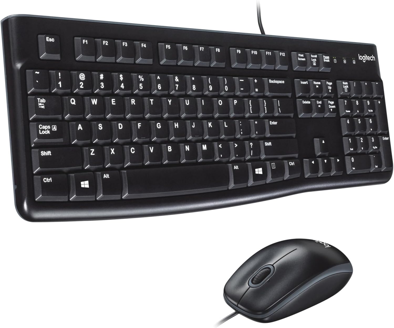 Logitech MK120 USB Keyboard + Mouse Set (Black, 920-002589)
