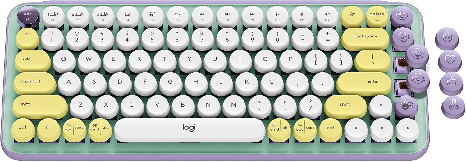 Logitech Pop Keys Wireless Keyboard (Daydream, 920-010324)